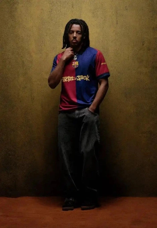 【in stock】Limited Edition FC BARCELONA X TRAVIS SCOTT jersey. FC Barcelona 24/25 Men’s Kit Player version