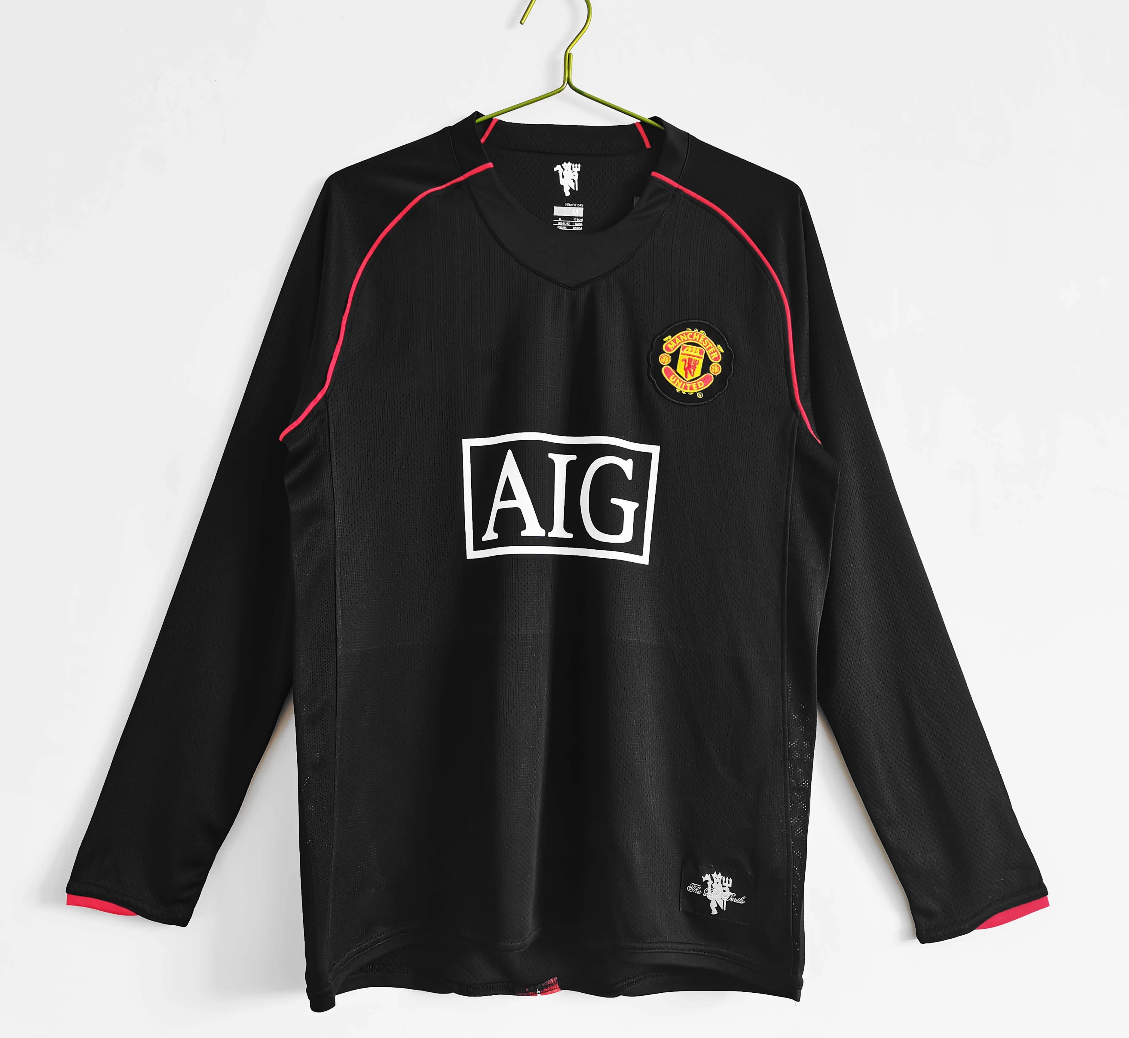 0708 season Manchester United away Long sleeved retro Fan version