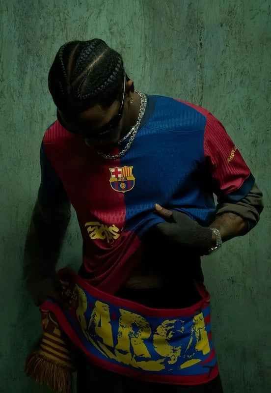 【in stock】Limited Edition FC BARCELONA X TRAVIS SCOTT jersey. FC Barcelona 24/25 Men’s Kit Player version