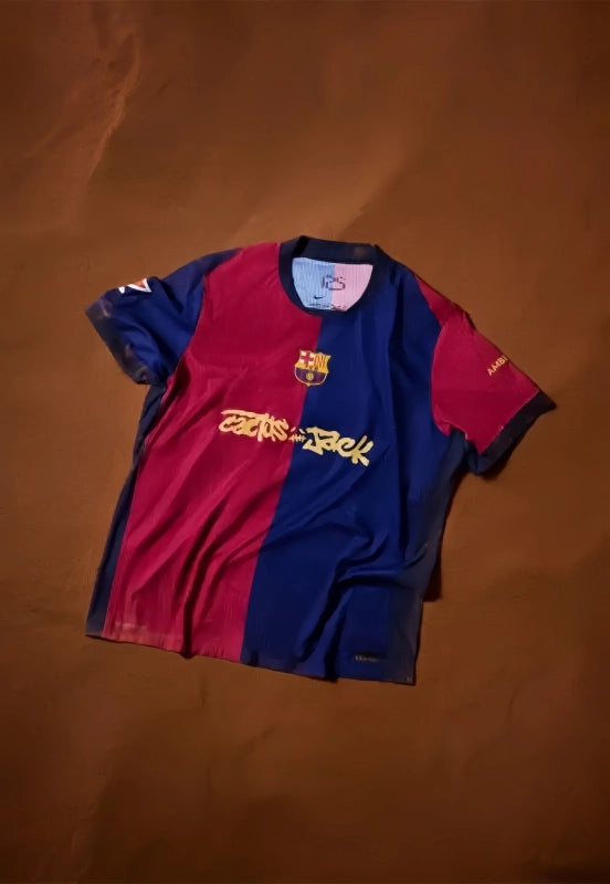 【in stock】Limited Edition FC BARCELONA X TRAVIS SCOTT jersey. FC Barcelona 24/25 Men’s Kit Player version