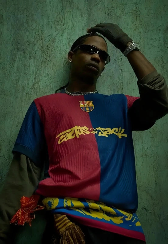 【in stock】Limited Edition FC BARCELONA X TRAVIS SCOTT jersey. FC Barcelona 24/25 Men’s Kit Player version